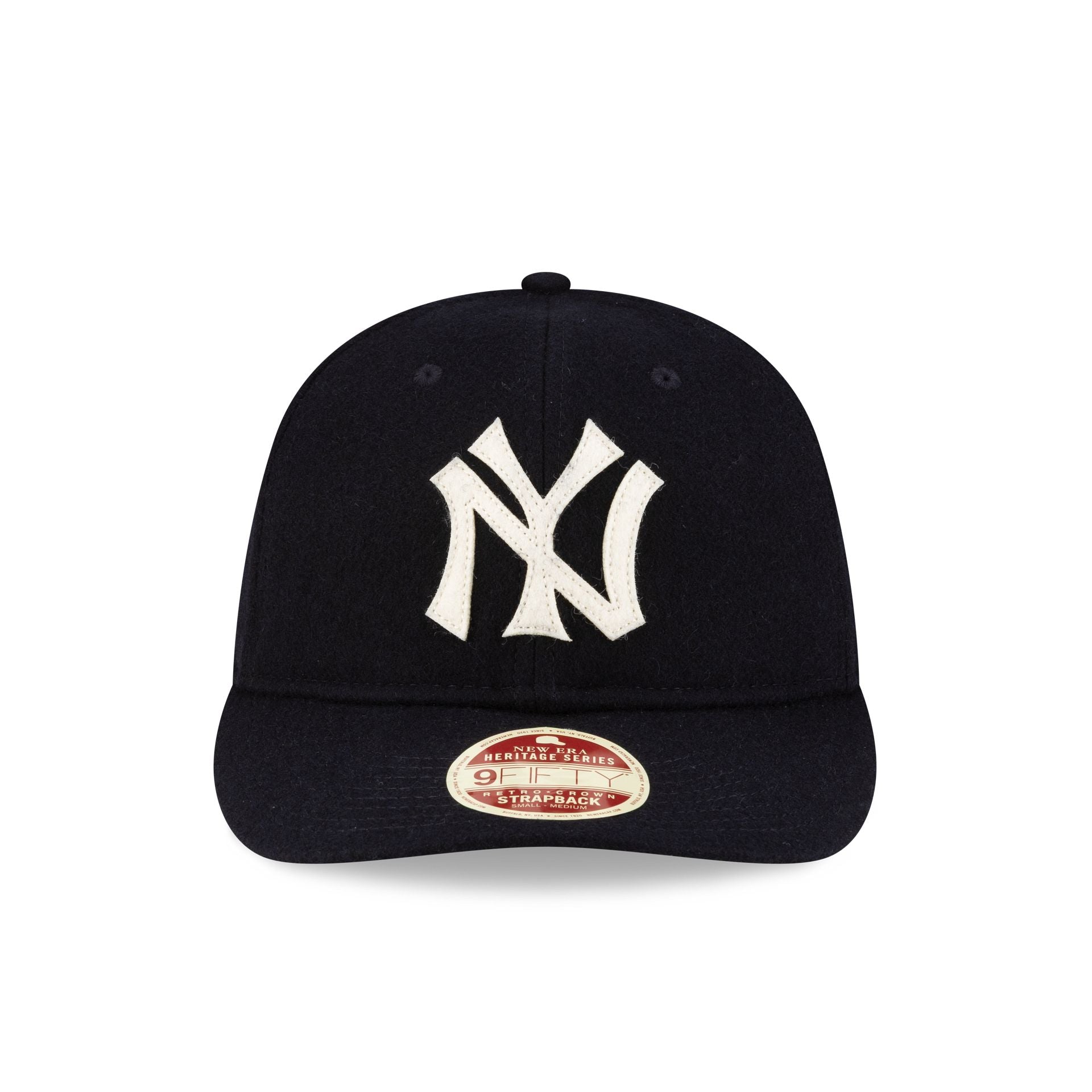 New York Yankees Melton Wool Heritage Series Retro Crown 9FIFTY Strapback Hat