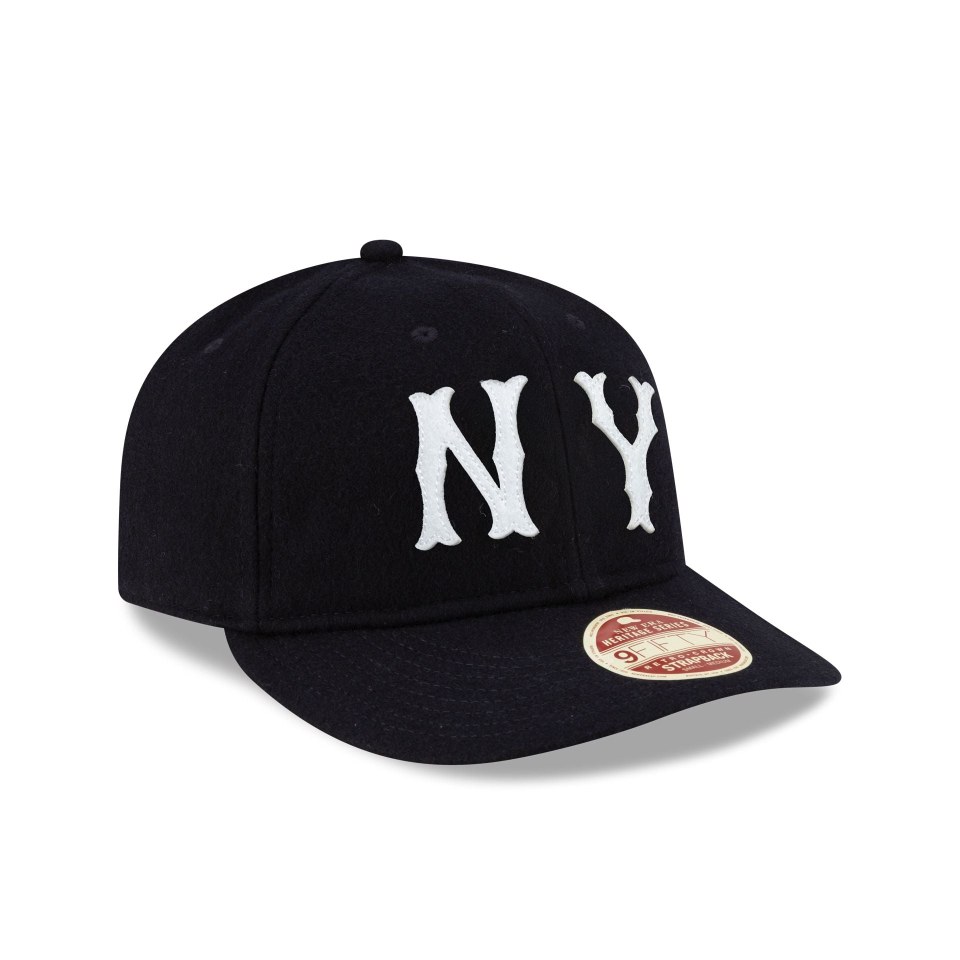 New York Highlanders Black Melton Wool Heritage Series Retro Crown 9FIFTY Strapback Hat