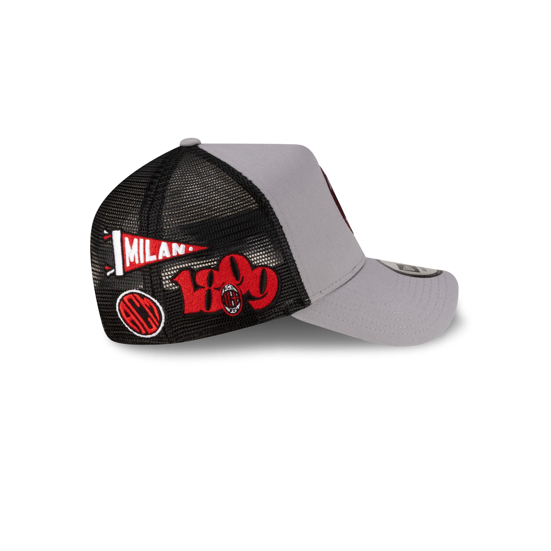 AC Milan Patch Gray 9FORTY A-Frame Trucker Hat – New Era Cap