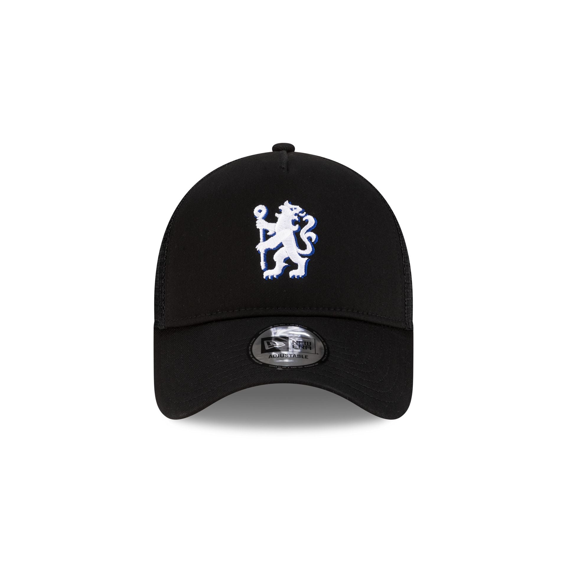 Chelsea FC Patch Black 9FORTY A-Frame Trucker Hat