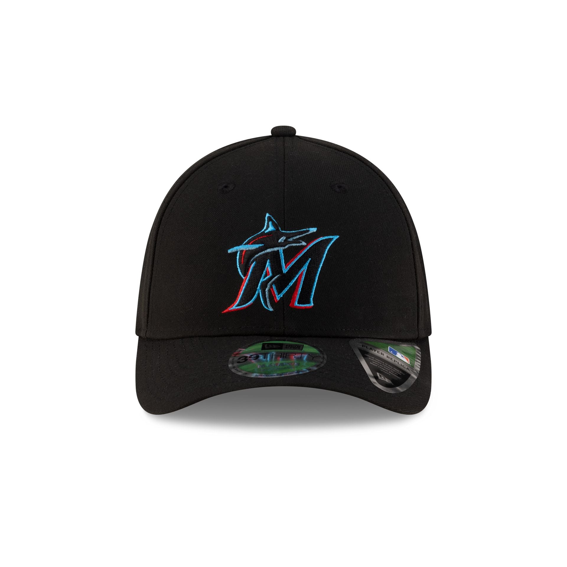 Miami Marlins Player Replica 39THIRTY M-Crown Stretch Fit Hat