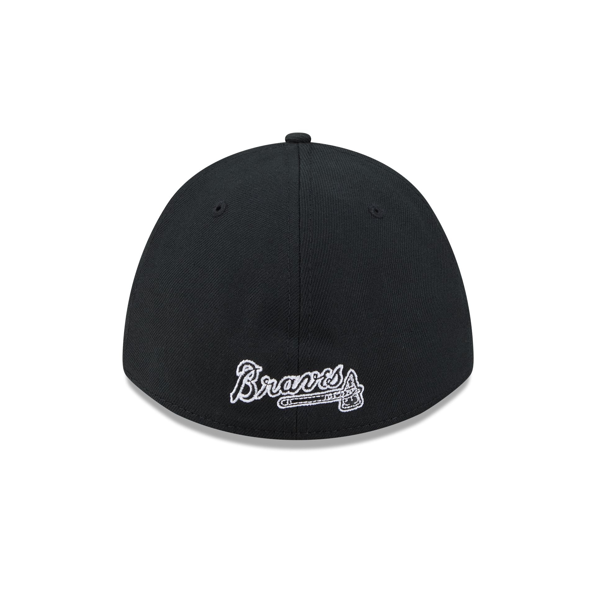 Atlanta Braves Black and White 39THIRTY M-Crown Stretch Fit Hat