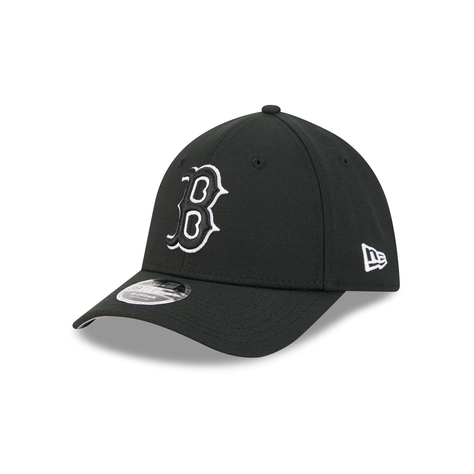 Boston Red Sox Black and White 39THIRTY M-Crown Stretch Fit Hat