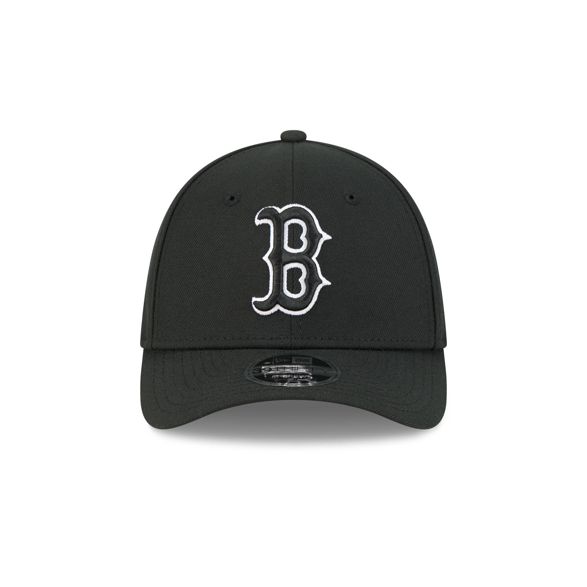 Boston Red Sox Black and White 39THIRTY M-Crown Stretch Fit Hat