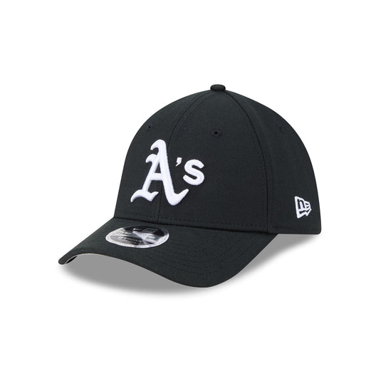Athletics Black and White 39THIRTY M-Crown Stretch Fit Hat - New Era Cap