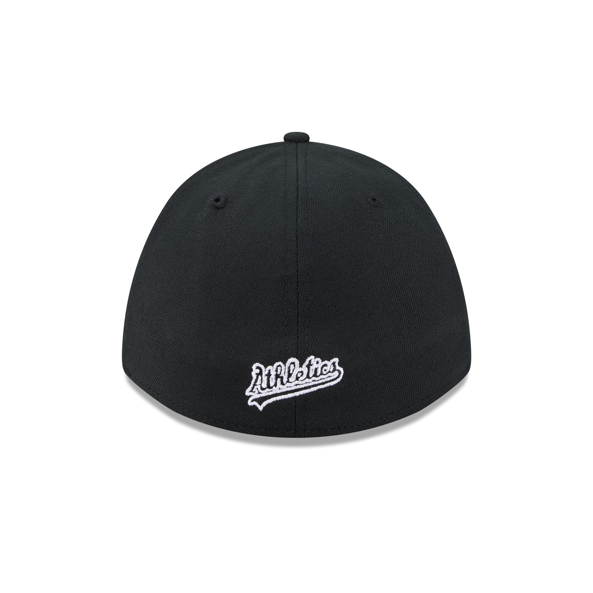 Athletics Black and White 39THIRTY M-Crown Stretch Fit Hat