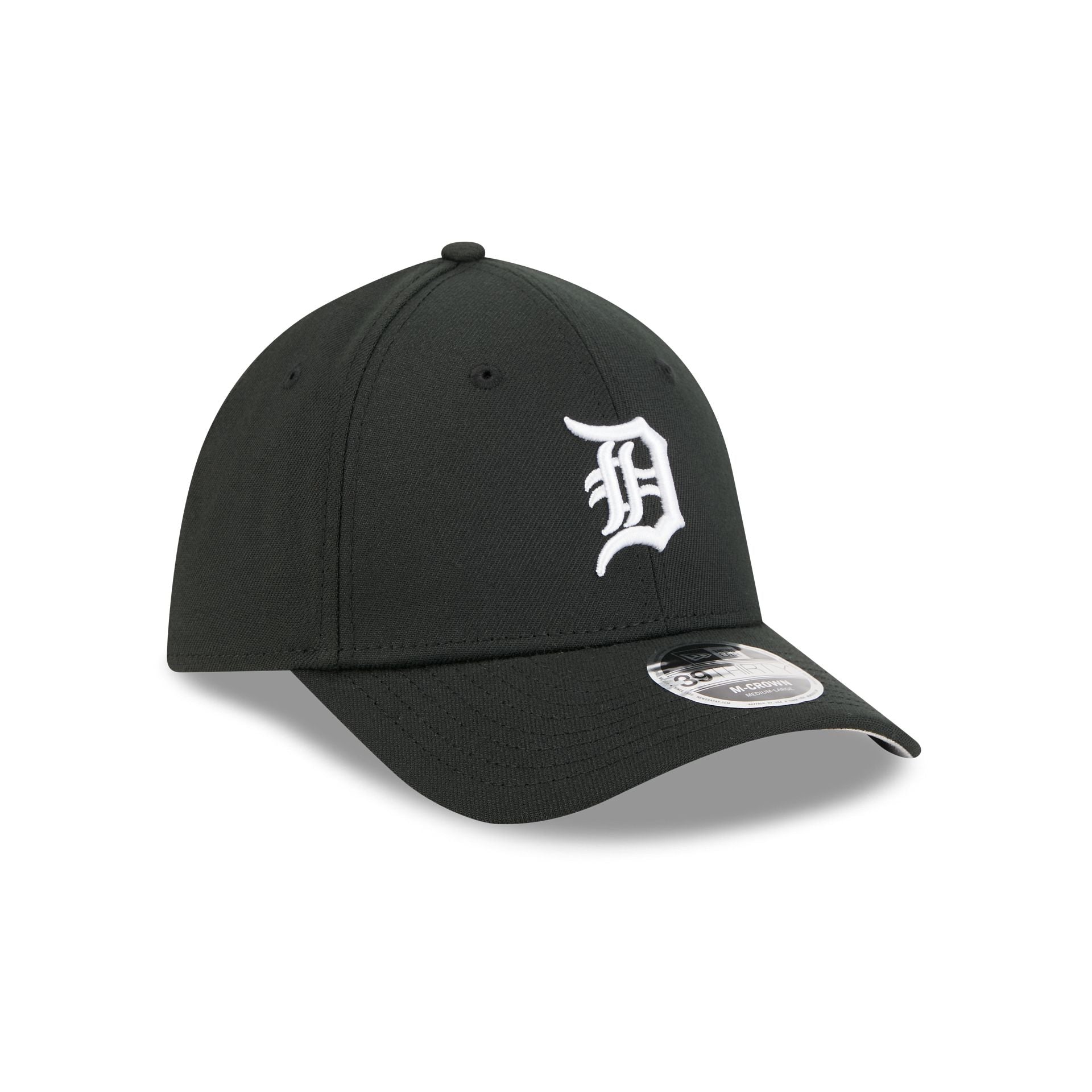Detroit Tigers Black and White 39THIRTY M-Crown Stretch Fit Hat