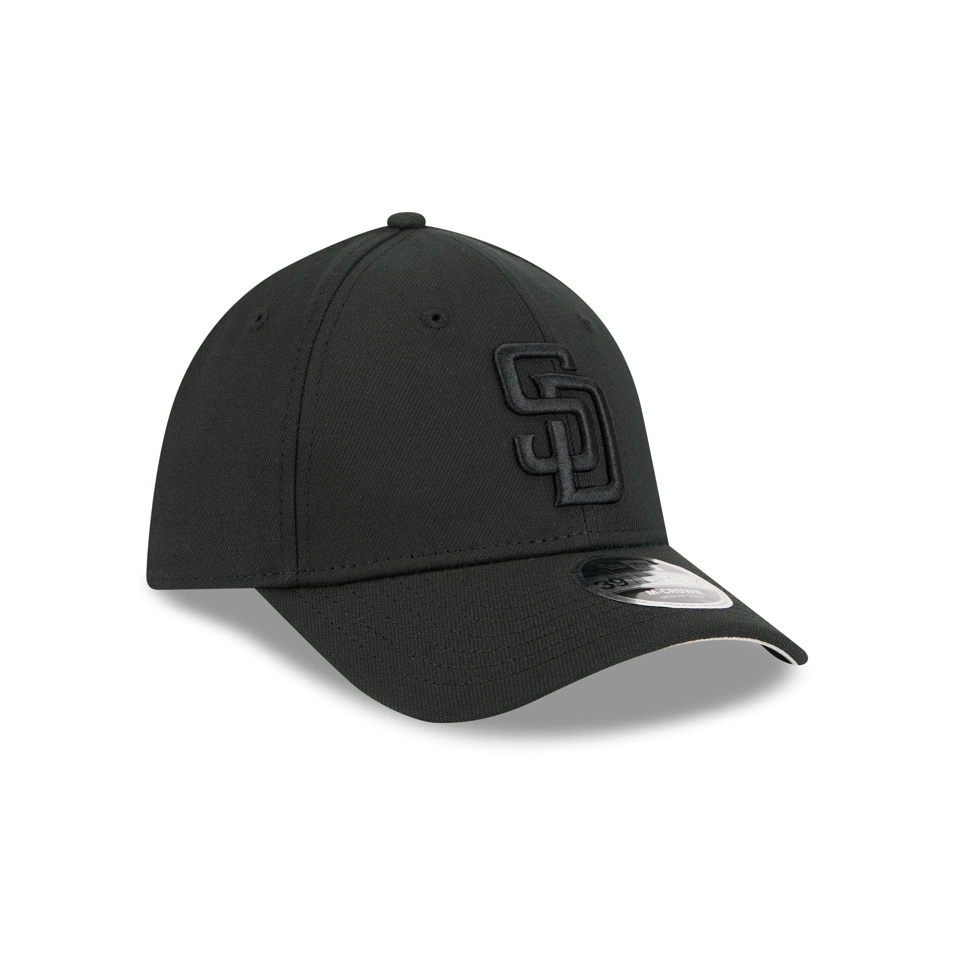 San Diego Padres Black and White 39THIRTY M-Crown Stretch Fit Hat