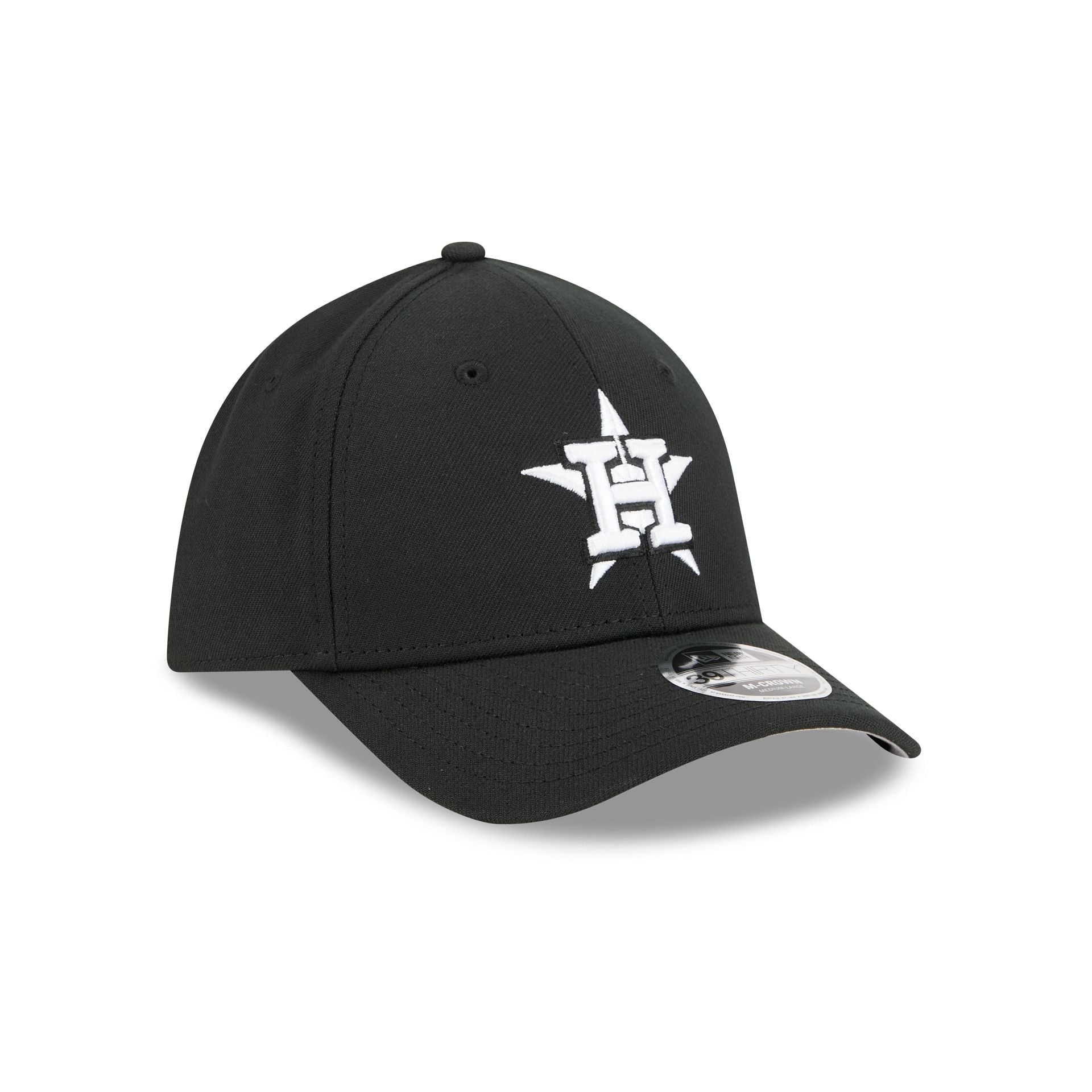 Houston Astros Black and White 39THIRTY M-Crown Stretch Fit Hat