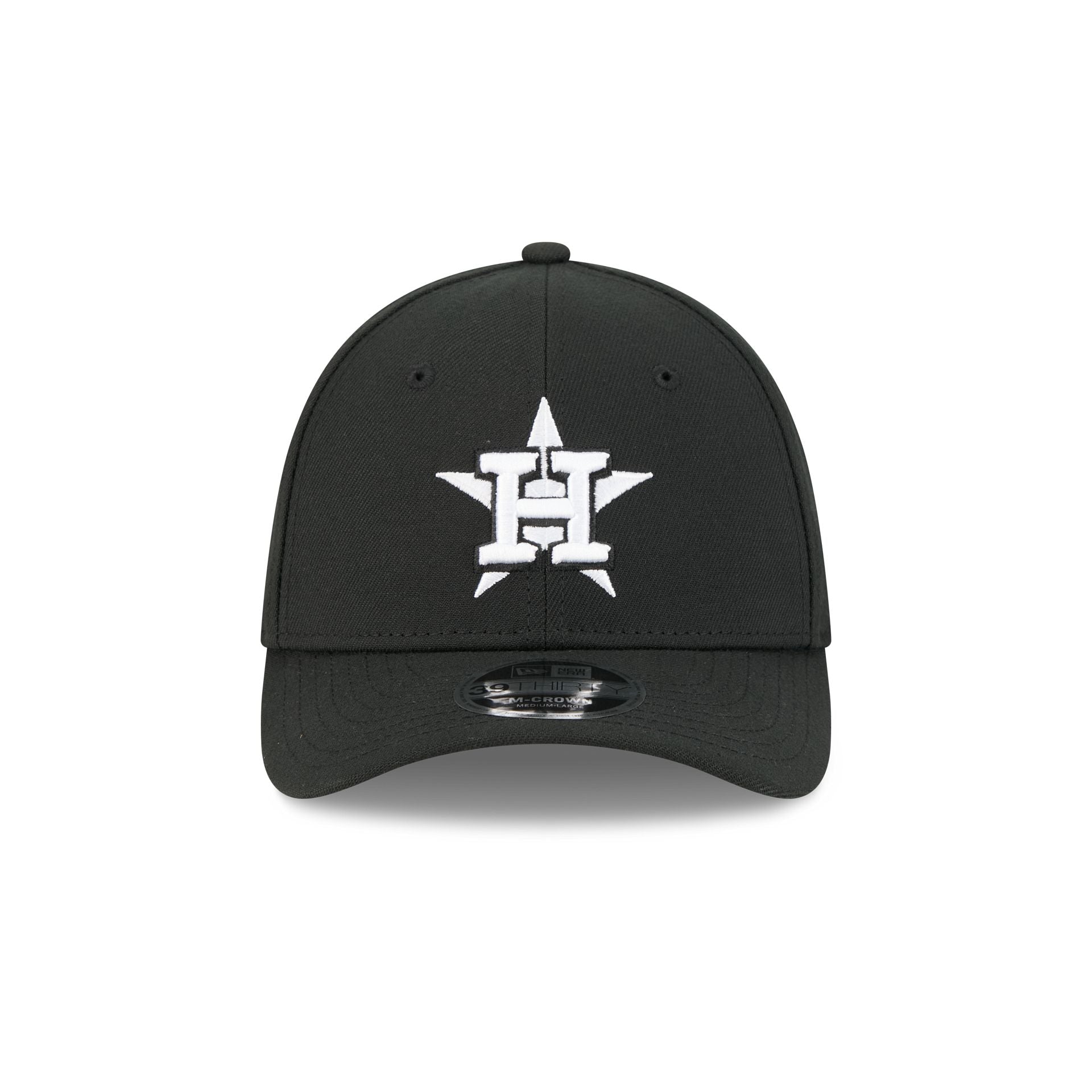 Houston Astros Black and White 39THIRTY M-Crown Stretch Fit Hat
