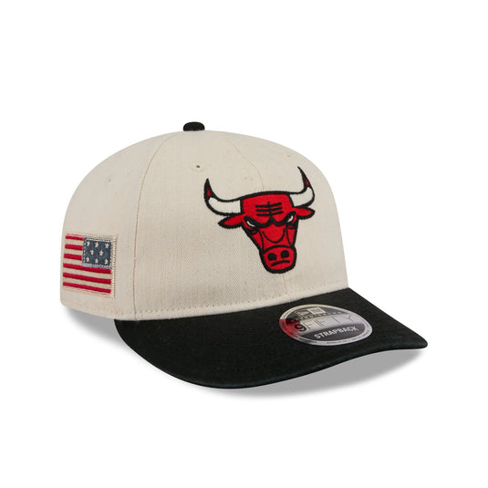 Chicago Bulls Three Looms Americana Herringbone Retro Crown 9FIFTY Adjustable Hat - New Era Cap