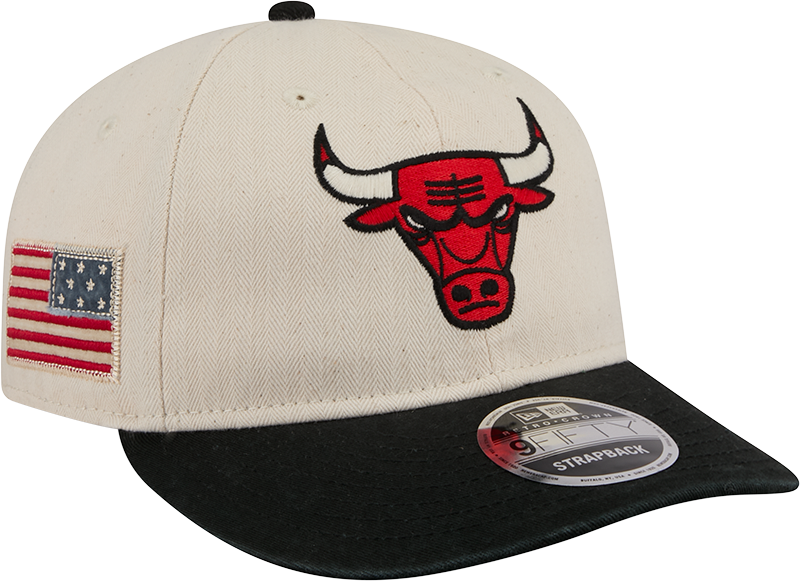 Chicago Bulls Three Looms Americana Herringbone Retro Crown 9FIFTY Adjustable Hat