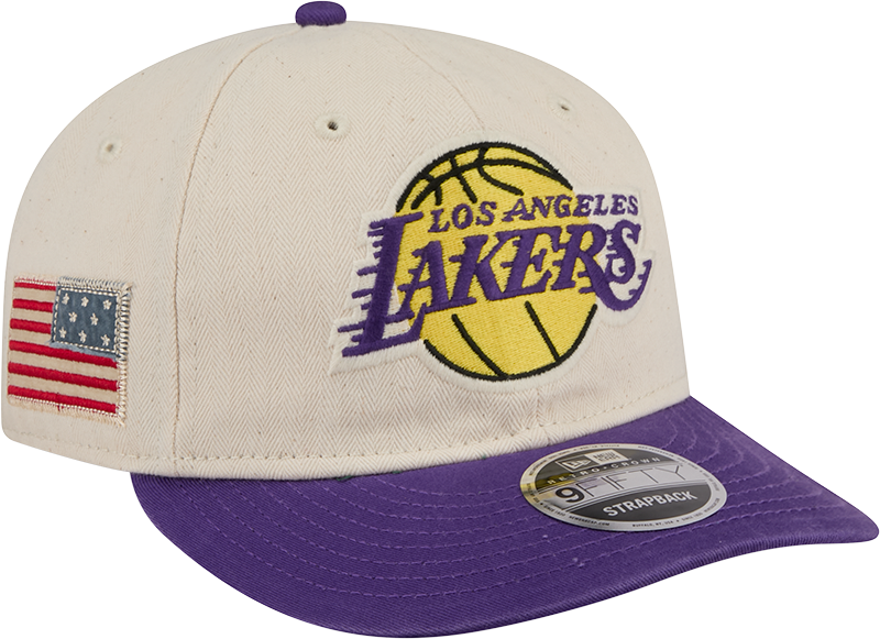 Los Angeles Lakers Three Looms Americana Herringbone Retro Crown 9FIFTY Adjustable Hat