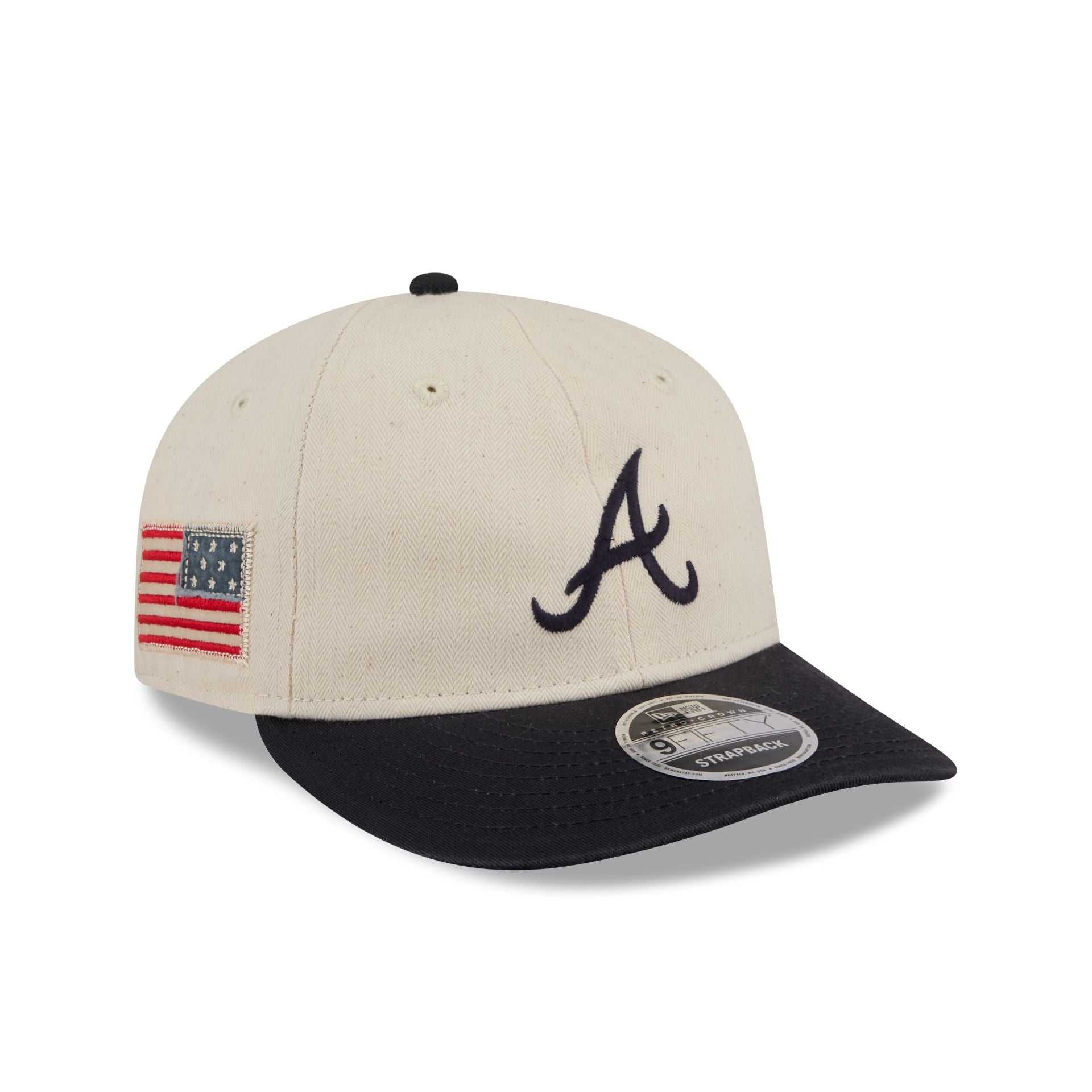 Atlanta Braves Three Looms Americana Herringbone Retro Crown 9FIFTY Adjustable Hat