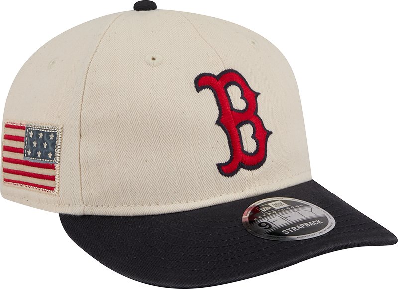 Boston Red Sox Three Looms Americana Herringbone Retro Crown 9FIFTY Adjustable Hat