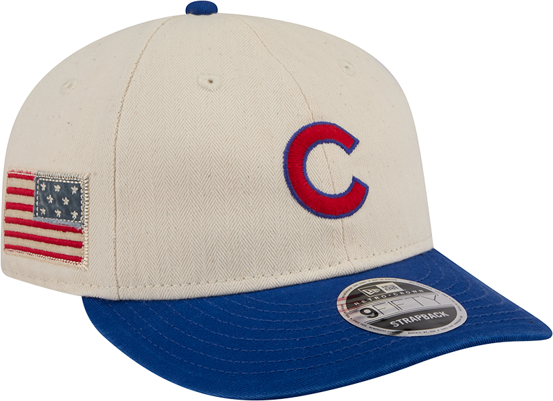 Chicago Cubs Three Looms Americana Herringbone Retro Crown 9FIFTY Adjustable Hat
