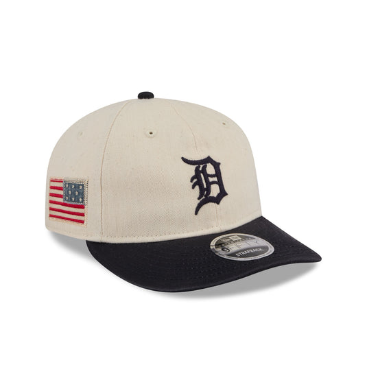 Detroit Tigers Three Looms Americana Herringbone Retro Crown 9FIFTY Adjustable Hat - New Era Cap