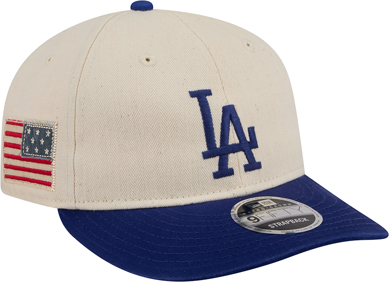 Los Angeles Dodgers Three Looms Americana Herringbone Retro Crown 9FIFTY Adjustable Hat