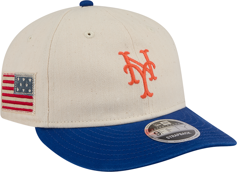 New York Mets Three Looms Americana Herringbone Retro Crown 9FIFTY Adjustable Hat