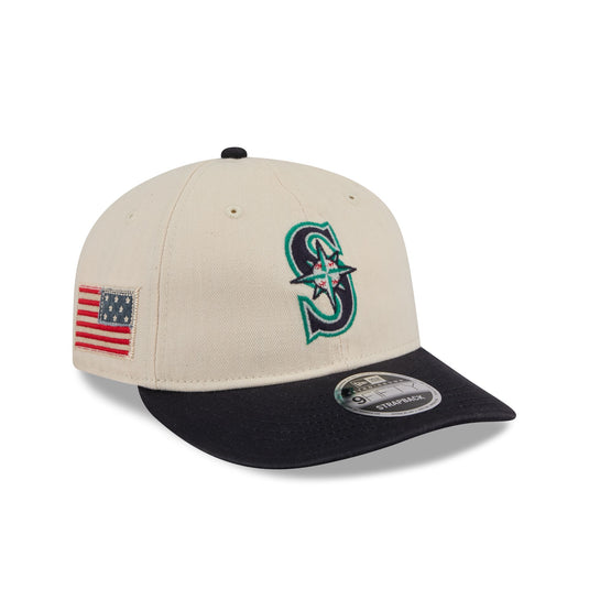 Seattle Mariners Three Looms Americana Herringbone Retro Crown 9FIFTY Adjustable Hat - New Era Cap