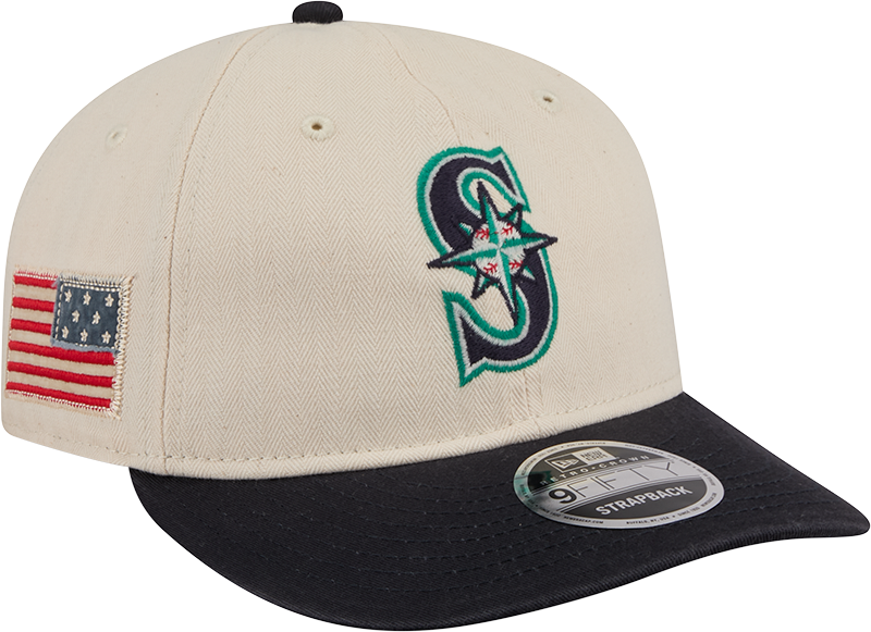 Seattle Mariners Three Looms Americana Herringbone Retro Crown 9FIFTY Adjustable Hat