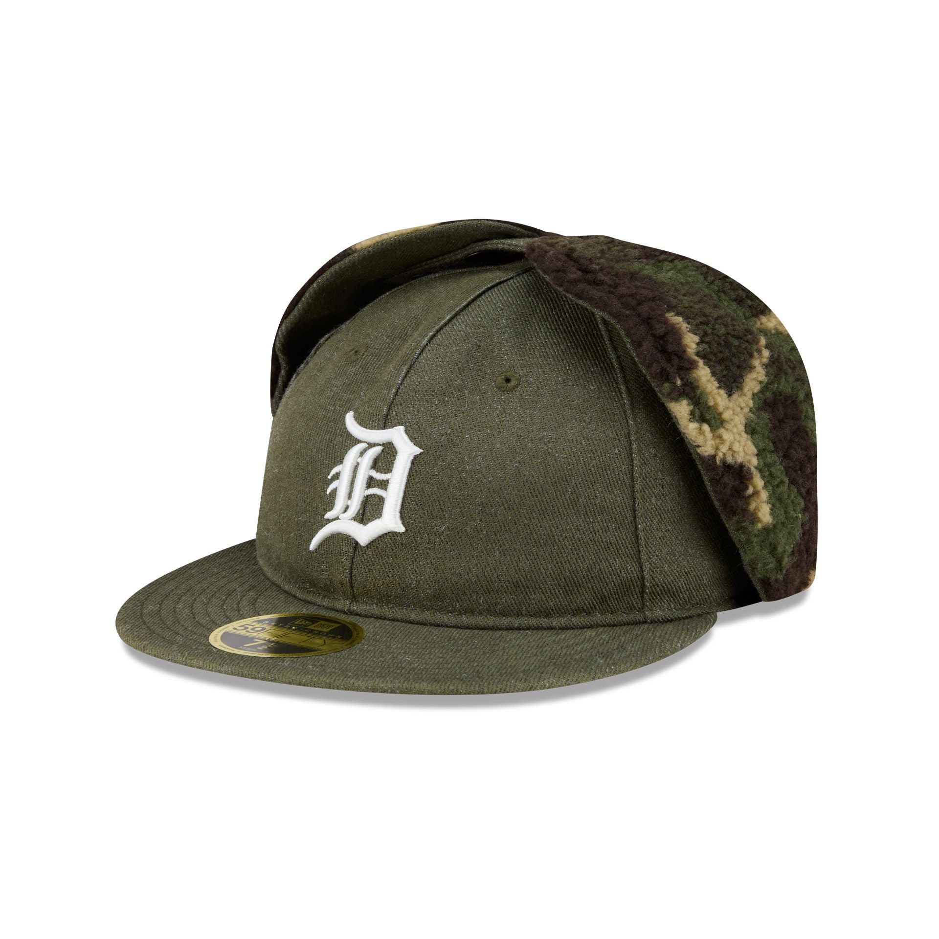 Detroit Tigers Three Looms Cotton Twill Camo Retro Crown Dog Ear 59FIFTY Fitted Hat
