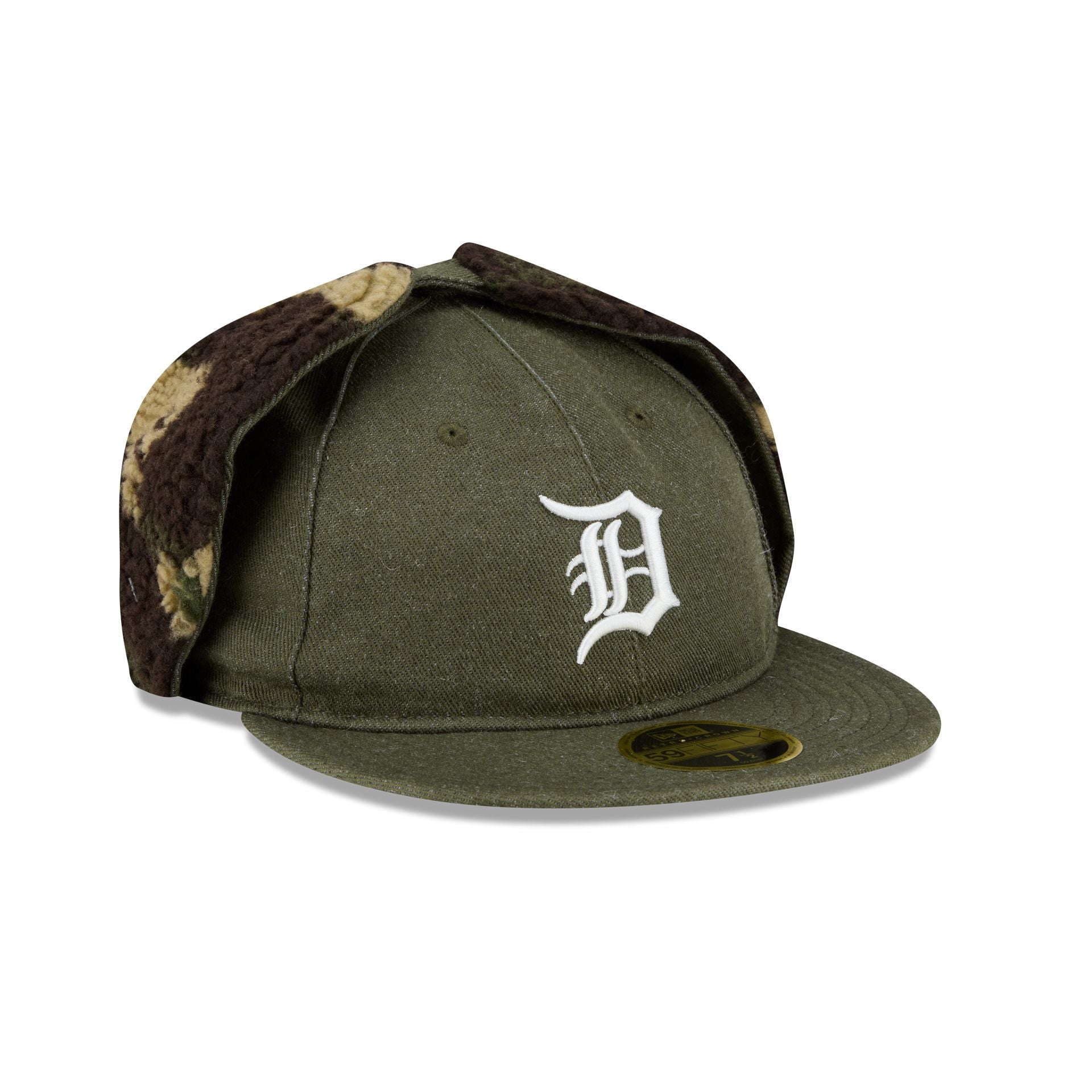 Detroit Tigers Three Looms Cotton Twill Camo Retro Crown Dog Ear 59FIFTY Fitted Hat