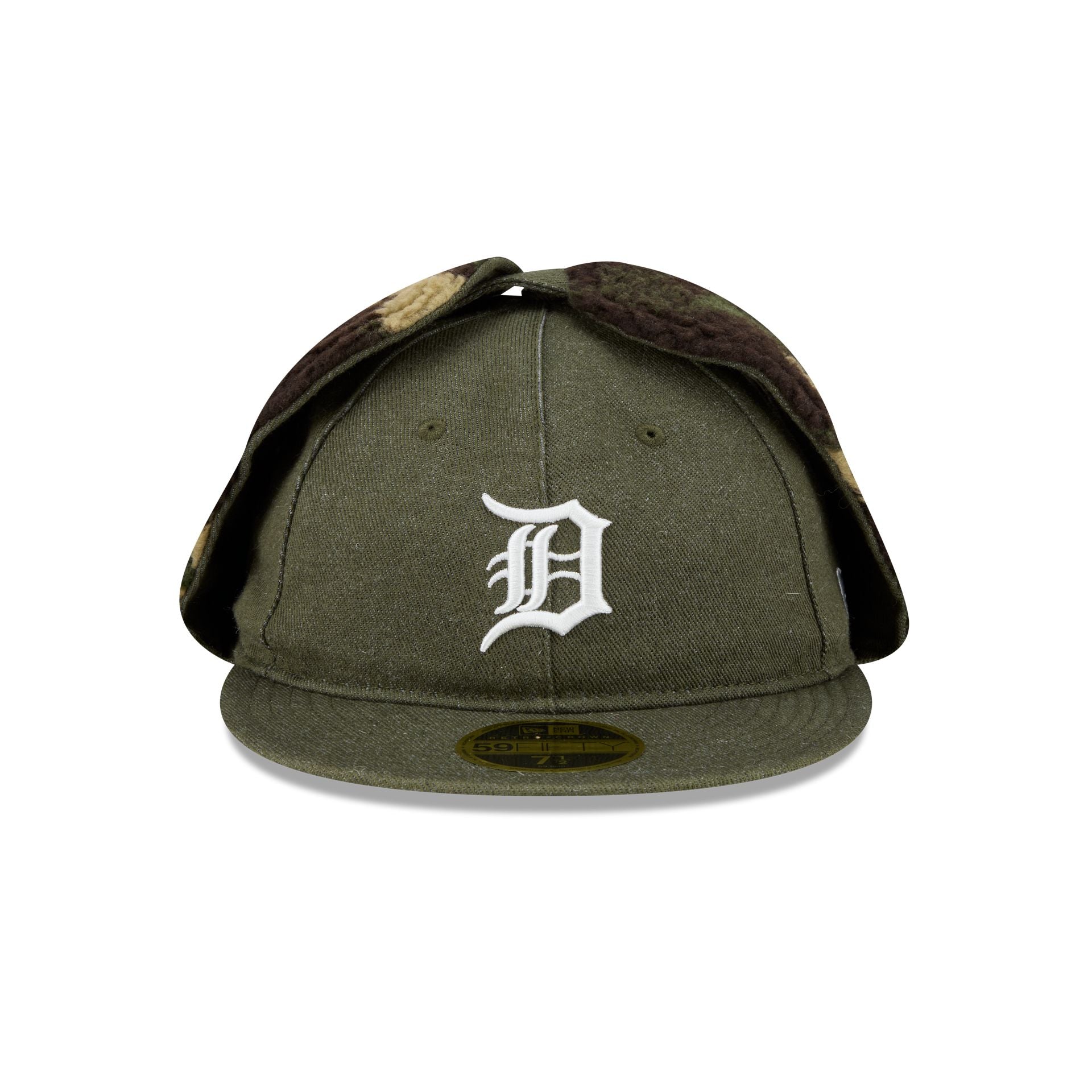 Detroit Tigers Three Looms Cotton Twill Camo Retro Crown Dog Ear 59FIFTY Fitted Hat