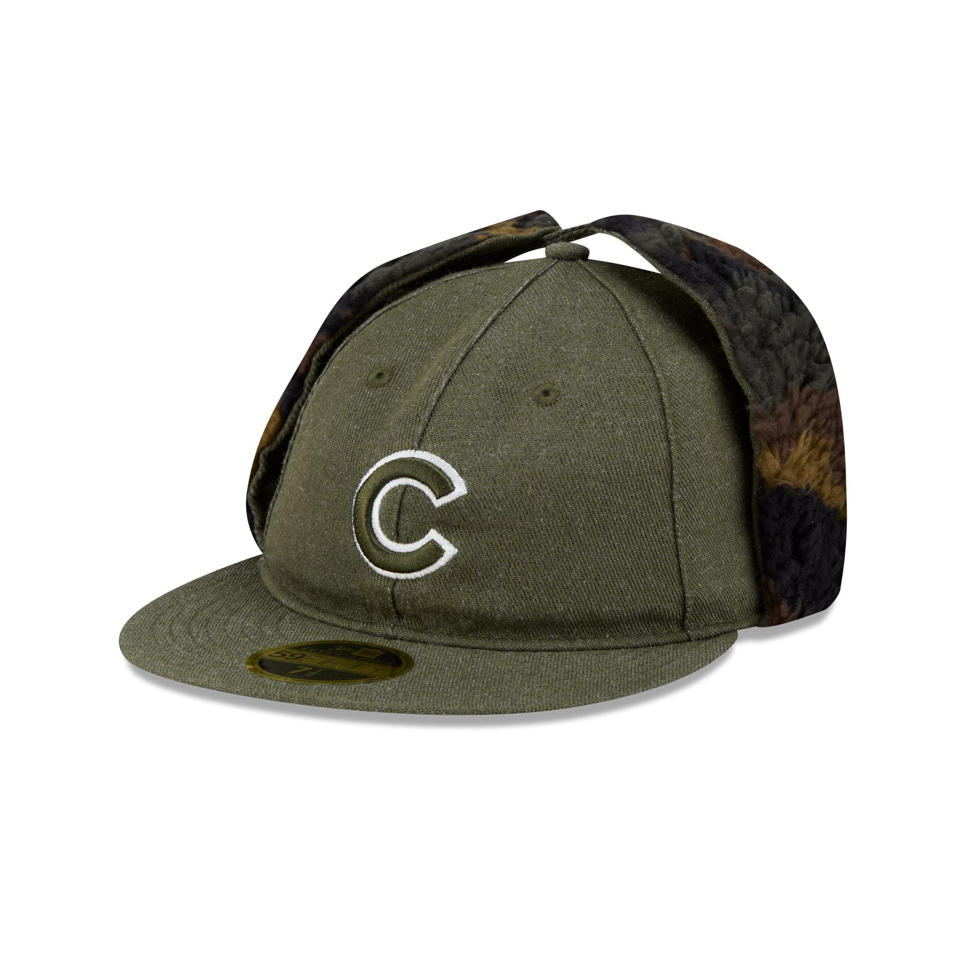 Chicago Cubs Three Looms Cotton Twill Camo Retro Crown Dog Ear 59FIFTY Fitted Hat