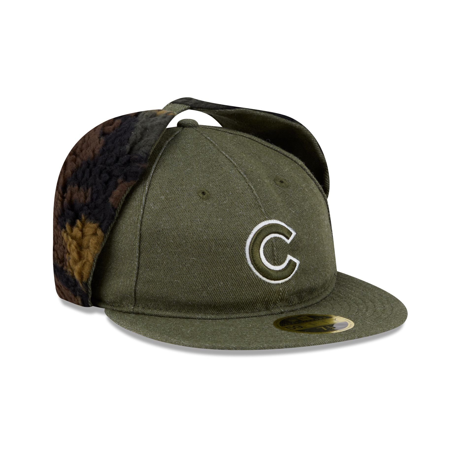 Chicago Cubs Three Looms Cotton Twill Camo Retro Crown Dog Ear 59FIFTY Fitted Hat