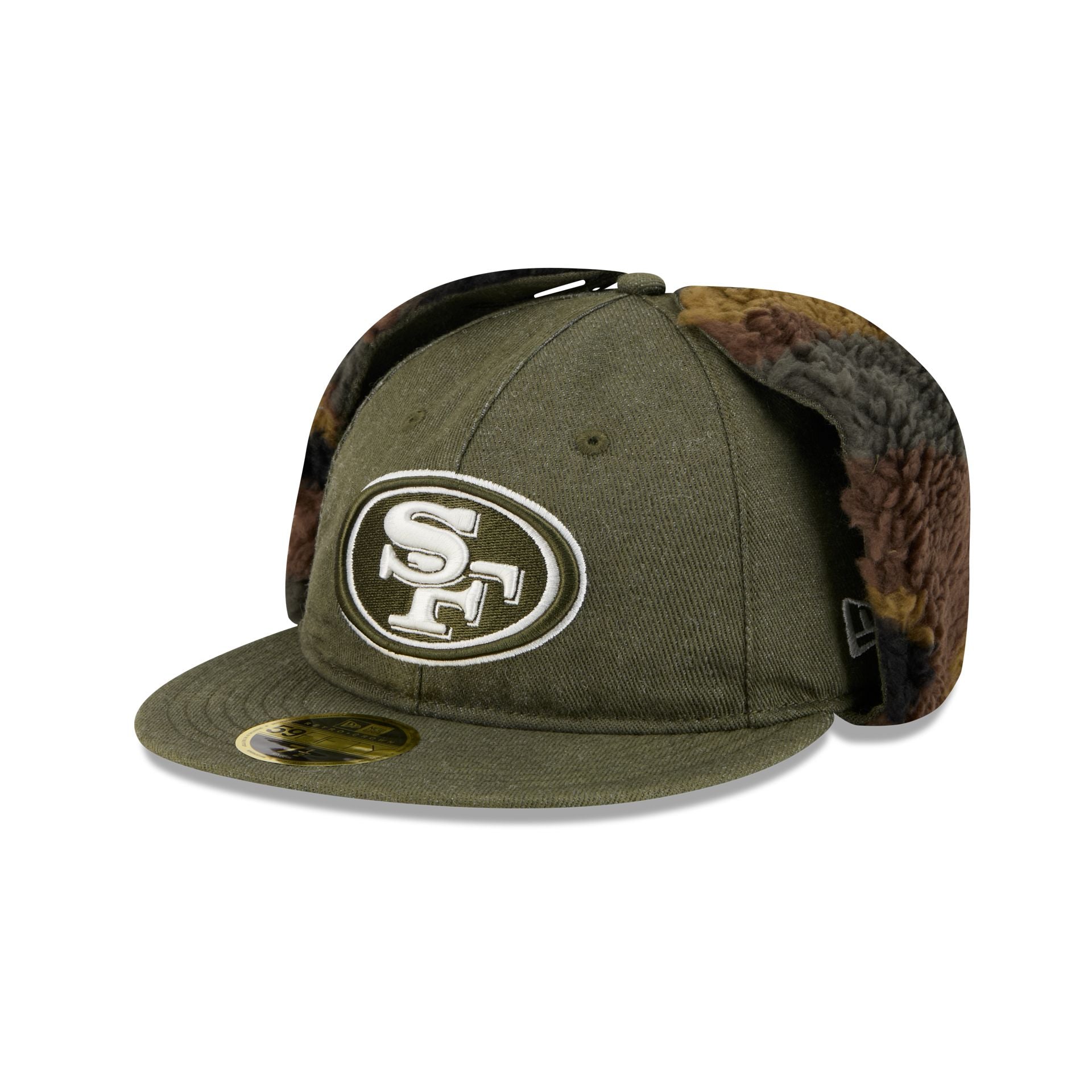 San Francisco 49ers Three Looms Cotton Twill Camo Retro Crown Dog Ear 59FIFTY Fitted Hat