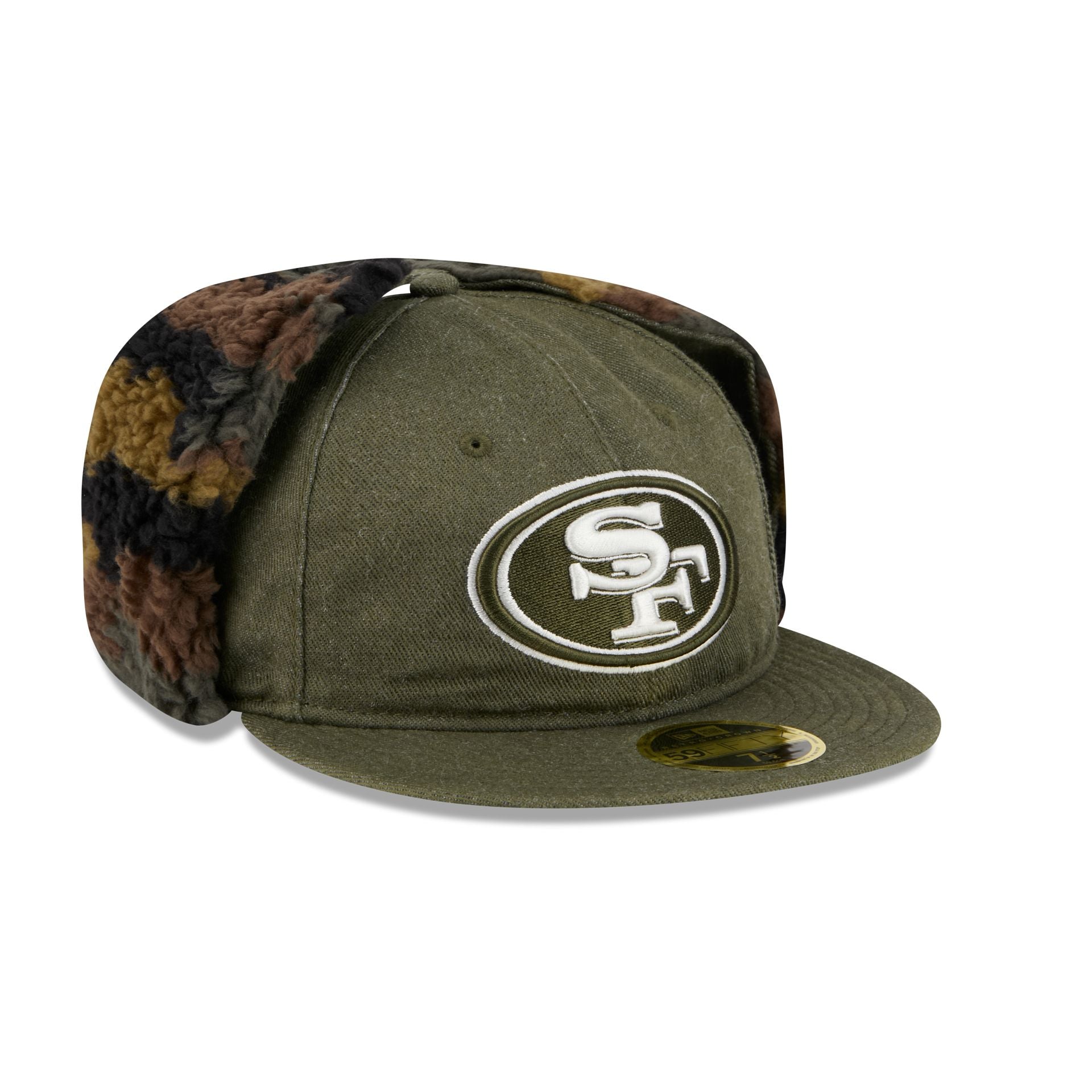 San Francisco 49ers Three Looms Cotton Twill Camo Retro Crown Dog Ear 59FIFTY Fitted Hat