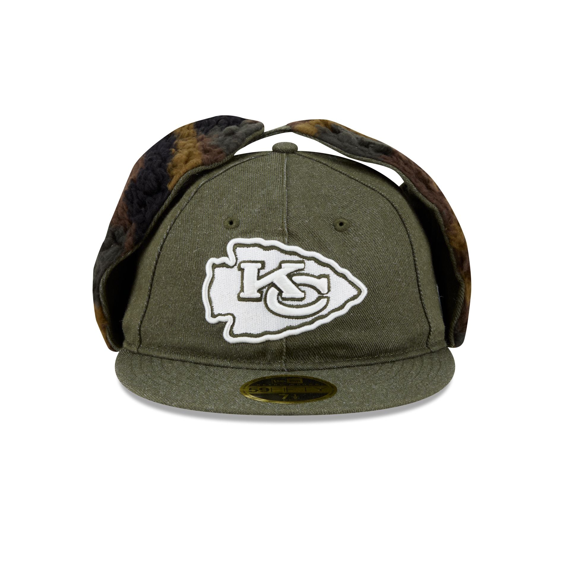 Kansas City Chiefs Three Looms Cotton Twill Camo Retro Crown Dog Ear 59FIFTY Fitted Hat