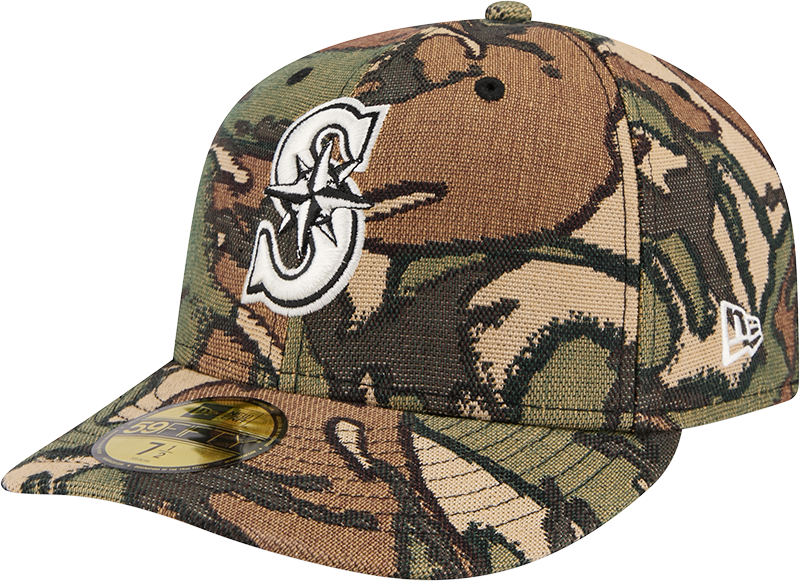 Seattle Mariners Three Looms Jacquard Camo 59FIFTY Fitted Hat