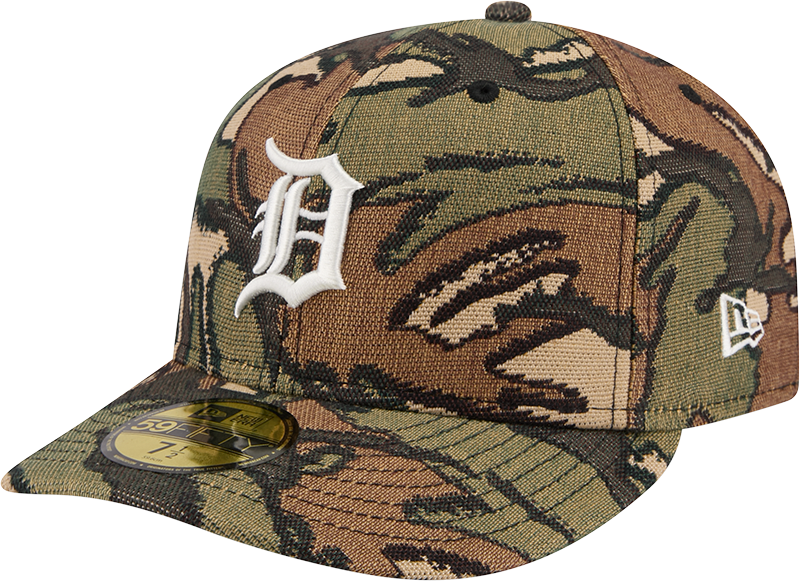 Detroit Tigers Three Looms Jacquard Camo 59FIFTY Fitted Hat