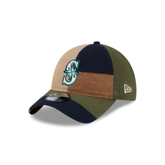 Seattle Mariners Three Looms Cotton Twill Patchwork 9TWENTY Adjustable Hat - New Era Cap