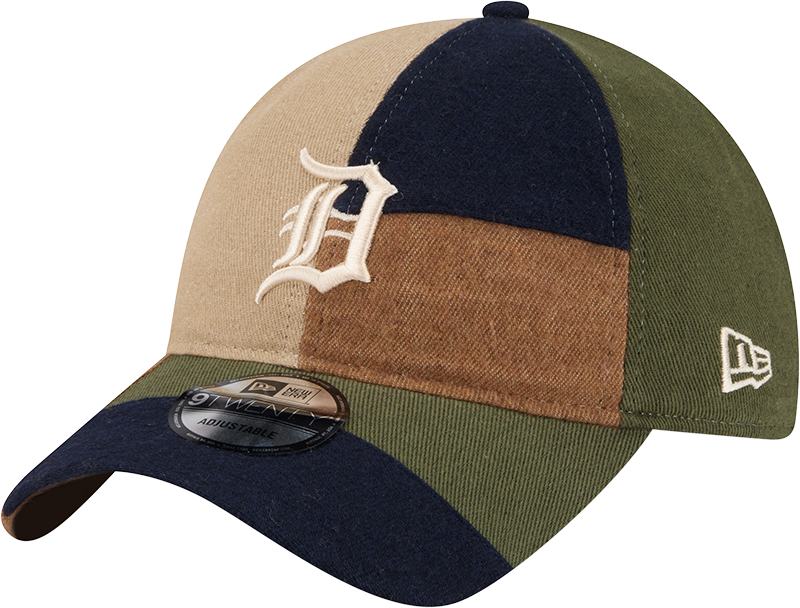 Detroit Tigers Three Looms Cotton Twill Patchwork 9TWENTY Adjustable Hat