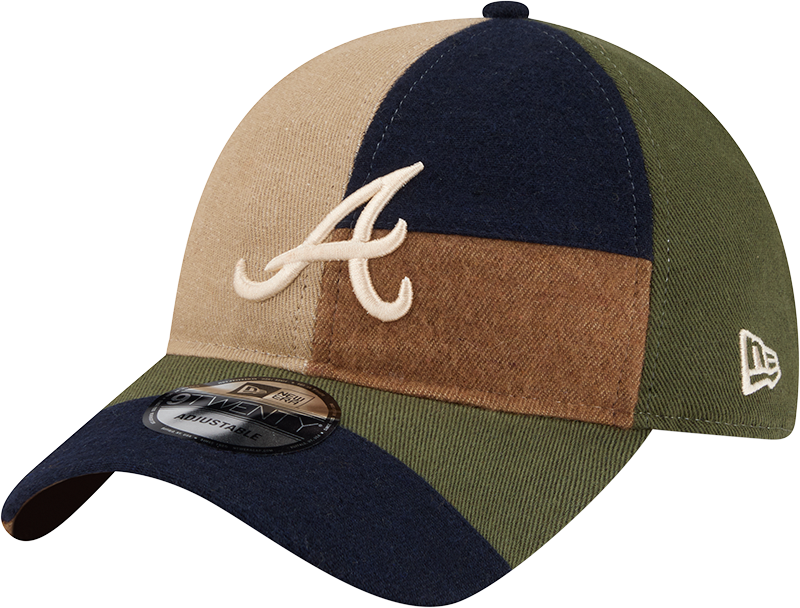 Atlanta Braves Three Looms Cotton Twill Patchwork 9TWENTY Adjustable Hat