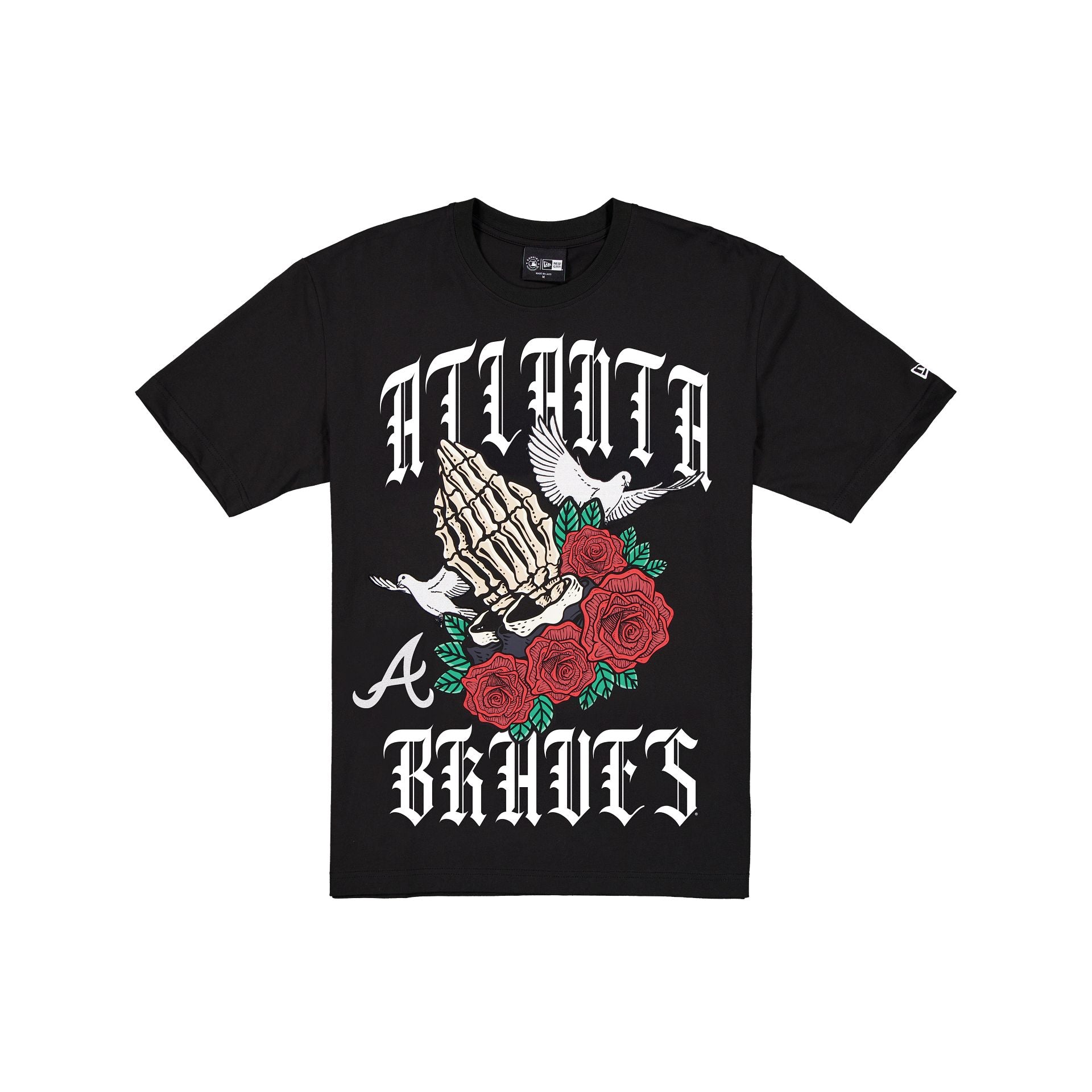 Atlanta Braves Gothic Bloom Black T-Shirt