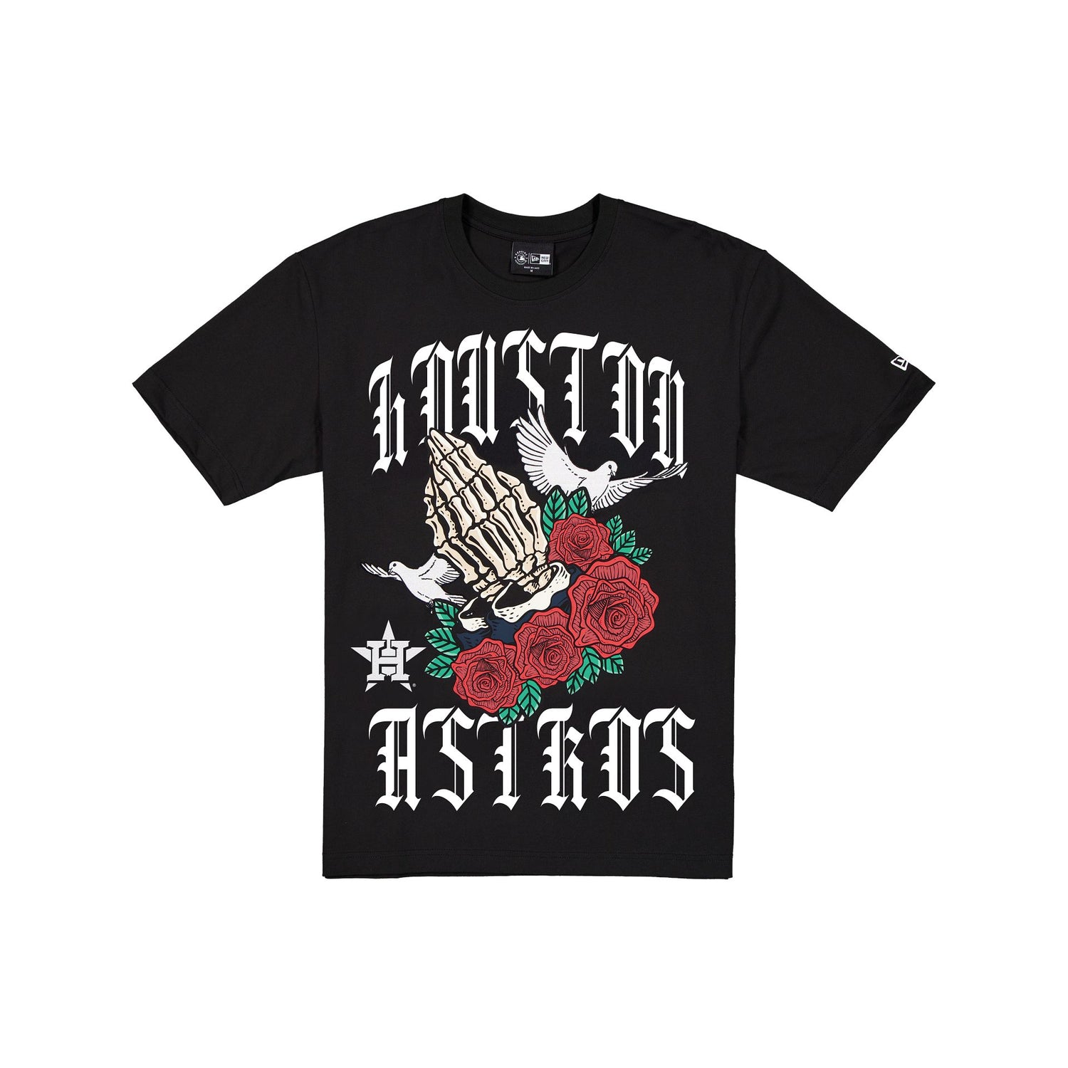 Houston Astros Gothic Bloom Black T-Shirt
