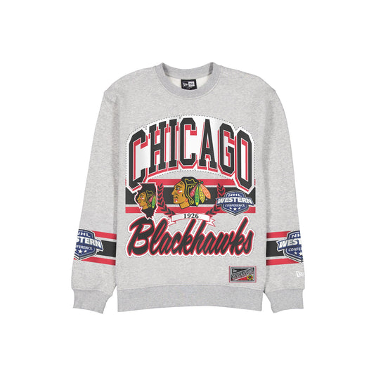 Chicago Blackhawks Sport Classics Vintage Gray Crewneck - New Era Cap