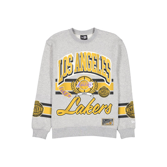 Los Angeles Lakers Sport Classics Vintage Gray Crewneck - New Era Cap