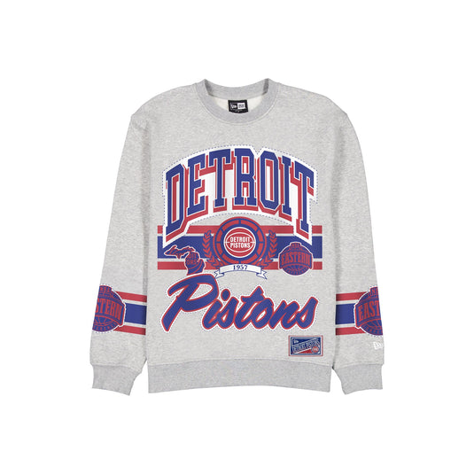 Detroit Pistons Sport Classics Vintage Gray Crewneck - New Era Cap