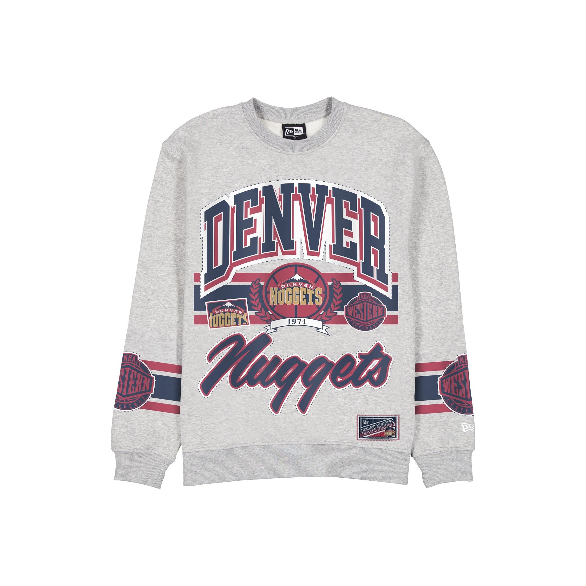 Denver Nuggets Sport Classics Vintage Gray Crewneck