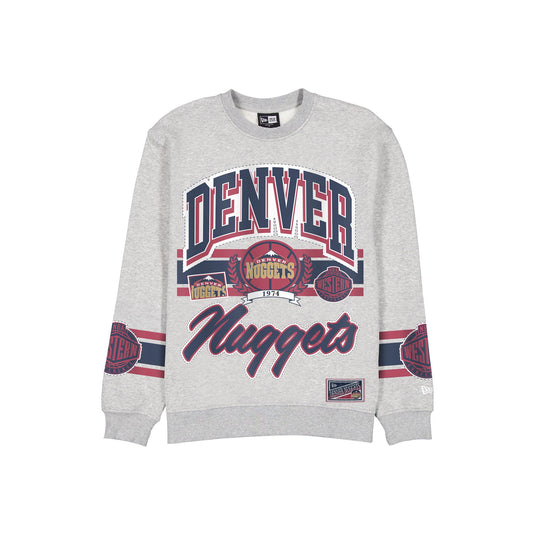 Denver Nuggets Sport Classics Vintage Gray Crewneck - New Era Cap