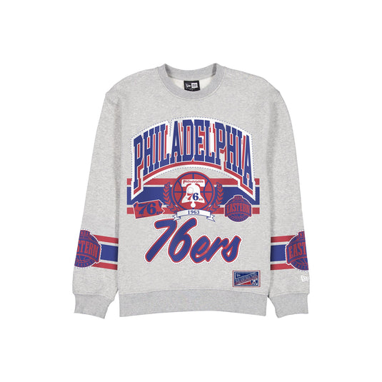 Philadelphia 76ers Sport Classics Vintage Gray Crewneck - New Era Cap