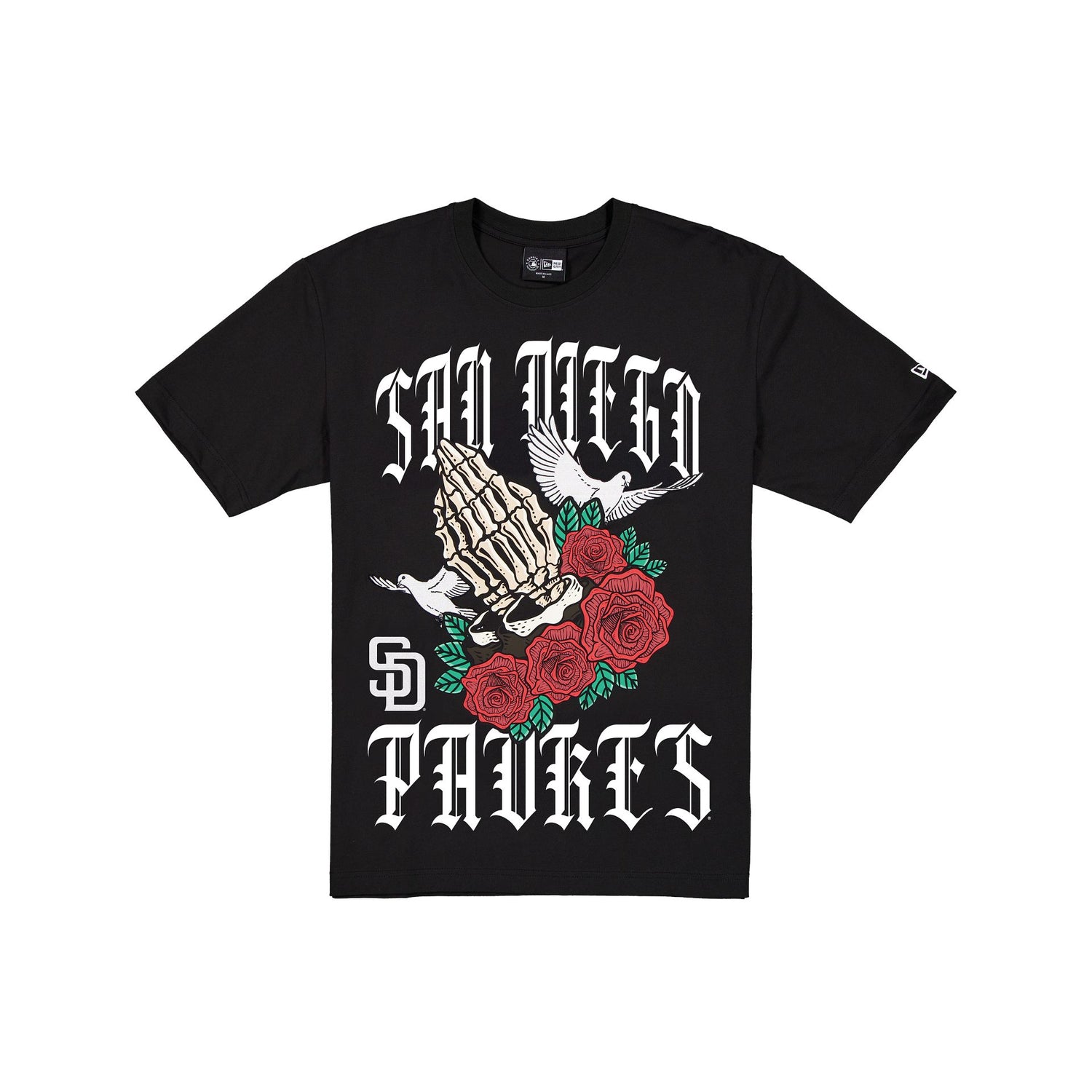 San Diego Padres Gothic Bloom Black T-Shirt