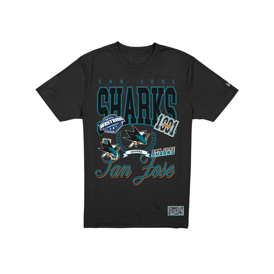 San Jose Sharks Sport Classics Vintage Black T-Shirt - New Era Cap
