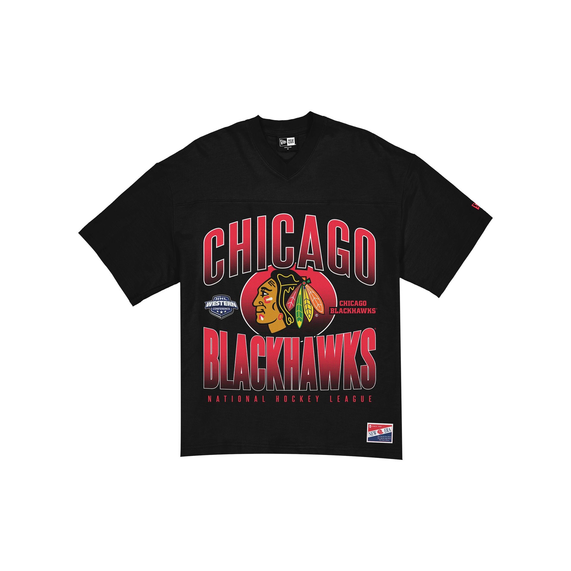 Chicago Blackhawks Throwback Black Boxy T-Shirt