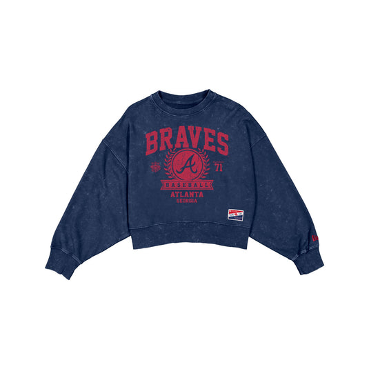 Atlanta Braves Throwback Women's Boxy Crewneck - New Era Cap